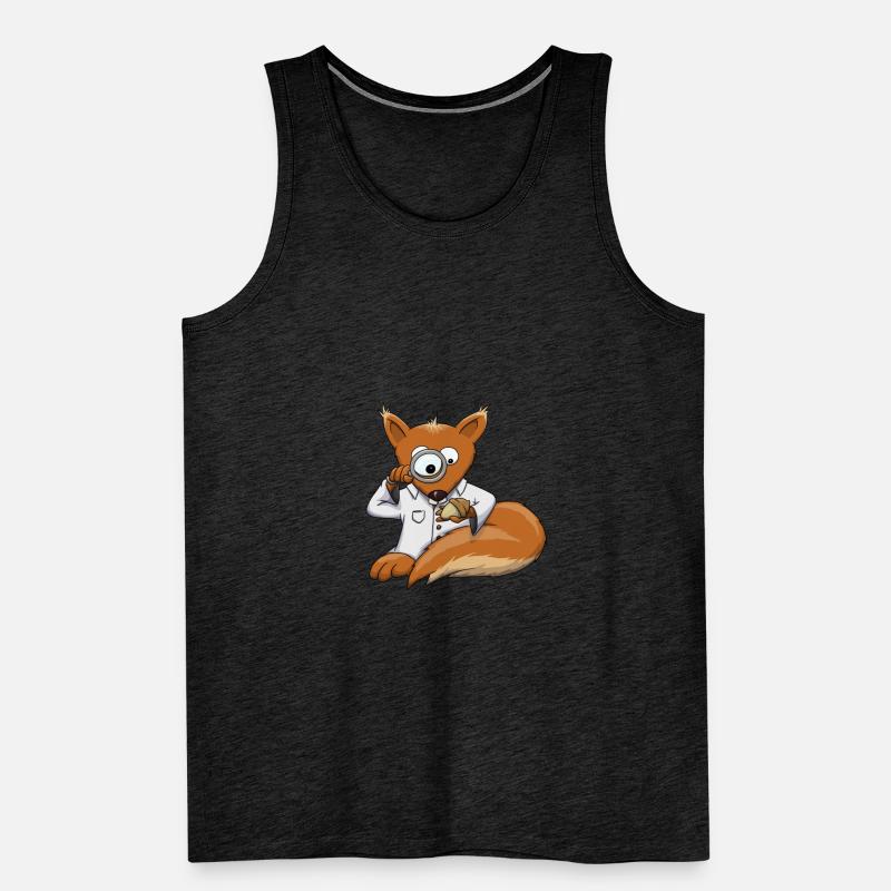 Forscher Doc Eichhörnchen Lupe Eichel Süß Geschenk Männer Premium Bio Tank Top