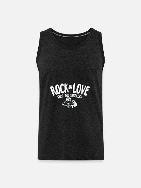 Rock Love since the seventies - Men's Premium Organic Tank Top - charcoal grey