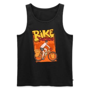 Bike Packing.Fahrradtour Abenteuer mit Panier - Männer Premium Bio Tank Top - Anthrazit - Vorne - AI Model Male 185 dark (185cm)