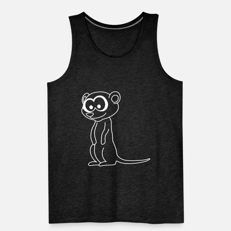 Erdmännchen Comic Tier Männer Premium Bio Tank Top