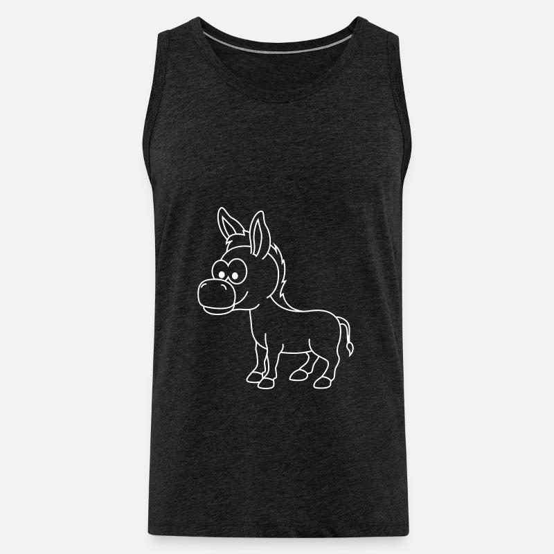Esel Comic Tier - Männer Premium Bio Tank Top - Anthrazit