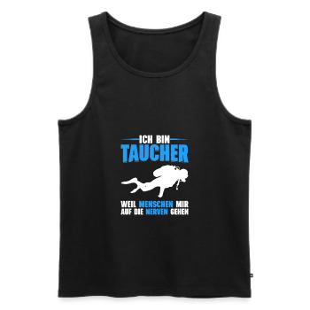 Taucher Tauchen Wassersport Tauchgang - Männer Premium Bio Tank Top - Anthrazit - Vorne - AI Model Male 185 dark (185cm)