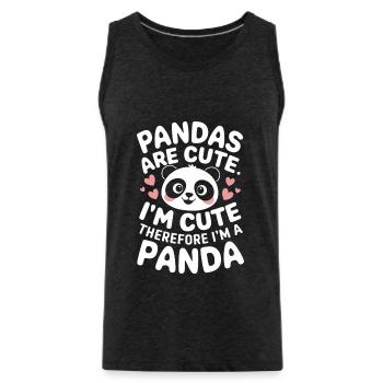 Panda Ours Panda Animal Pandas - Débardeur bio Premium Homme - charbon - Devant - AI Model Male 185 dark (185cm)