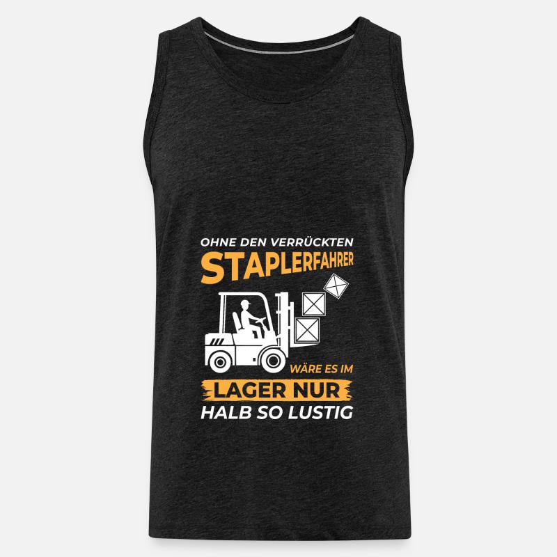 Lagerarbeiter Logistiker Stapler Staplerfahrer - Männer Premium Bio Tank Top - Anthrazit