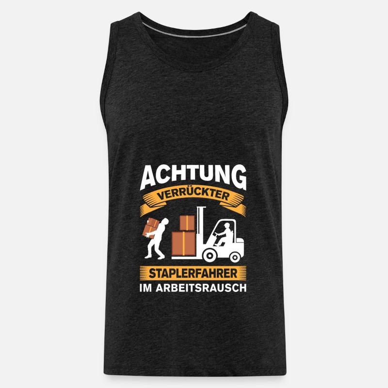 Lagerarbeiter Logistiker Stapler Staplerfahrer - Männer Premium Bio Tank Top - Anthrazit