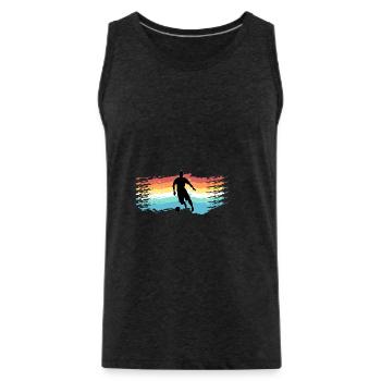 Fussball - Männer Premium Bio Tank Top - Anthrazit - Vorne - AI Model Male 185 dark (185cm)