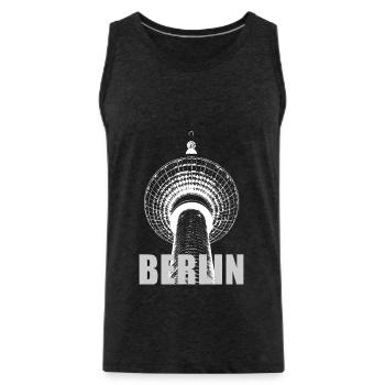 Berlin TV Tower - Men's Premium Organic Tank Top - charcoal grey - Front - Alexander (188cm)