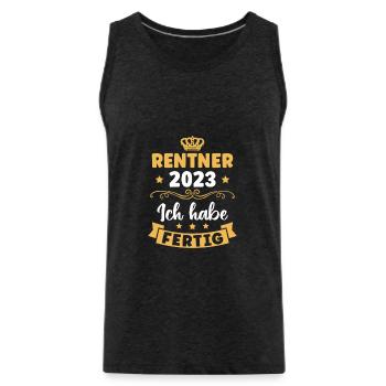 Rentner 2023 Ich habe Fertig Ruhestand Rente - Männer Premium Bio Tank Top - Anthrazit - Vorne - AI Model Male 185 dark (185cm)