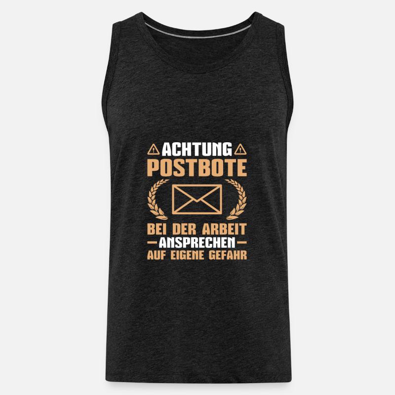 Post Paketdienst Briefträger Postbote - Männer Premium Bio Tank Top - Anthrazit