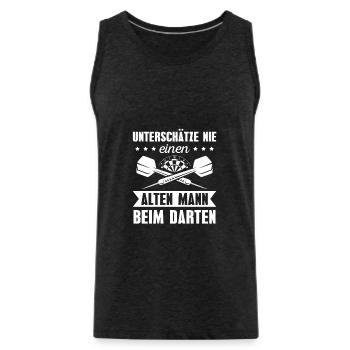 Dart Papa Dartspieler Vatertag Geschenk - Männer Premium Bio Tank Top - Anthrazit - Vorne - AI Model Male 185 dark (185cm)