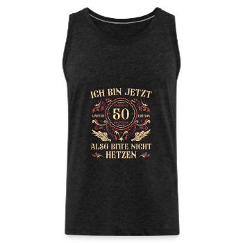 50er Papa 50 Jahre alt 50. Geburtstag Geschenk - Männer Premium Bio Tank Top - Anthrazit - Vorne - AI Model Male 185 dark (185cm)