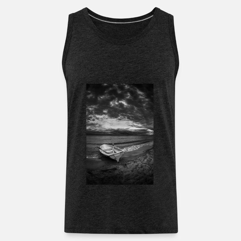 Ein Boot an einem dunklen Ufer - Männer Premium Bio Tank Top - Anthrazit