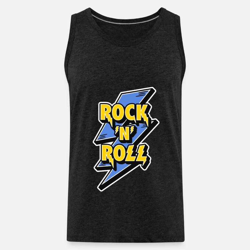Rock 'N' Roll Lightning Bolt - Männer Premium Bio Tank Top - Anthrazit