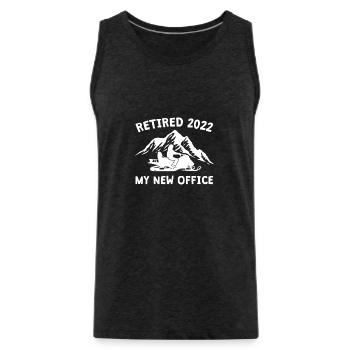 Retired 2022 - My New Office, Schneemobil - Männer Premium Bio Tank Top - Anthrazit - Vorne - AI Model Male 185 dark (185cm)