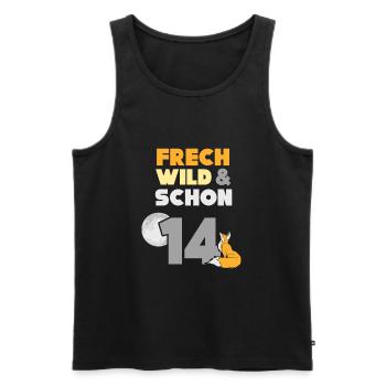14 Jahre Geburtstag Junge Mädchen Fuchs - Männer Premium Bio Tank Top - Anthrazit - Vorne - AI Model Male 185 dark (185cm)