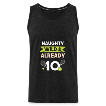 10 Jahre Geburtstag Junge Mädchen Tennis - Männer Premium Bio Tank Top - Anthrazit - Vorne - AI Model Male 185 dark (185cm)