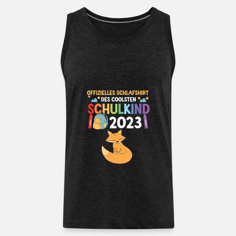 Fuchs Schulanfang Schulkind 2023 - Männer Premium Bio Tank Top - Anthrazit