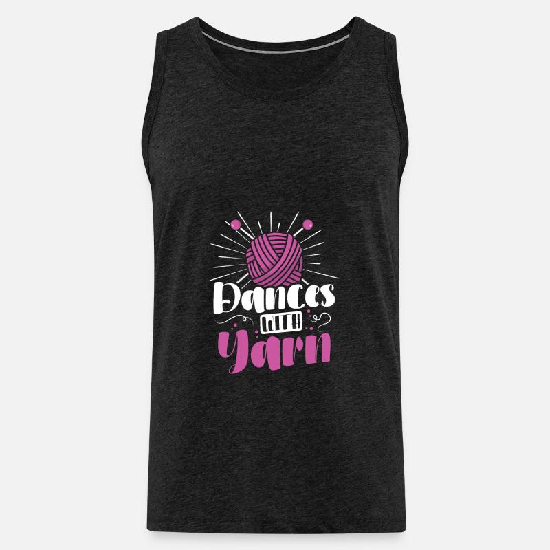 Dances with yarn - Männer Premium Bio Tank Top - Anthrazit