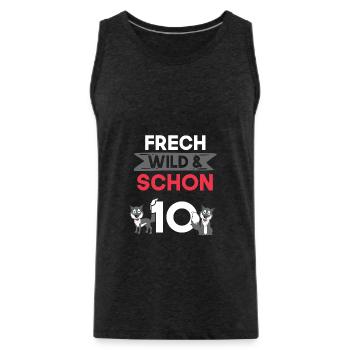 10 Jahre Geburtstag Junge Mädchen Wolf - Männer Premium Bio Tank Top - Anthrazit - Vorne - AI Model Male 185 dark (185cm)