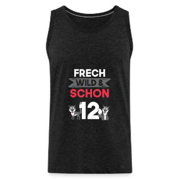 12 Jahre Geburtstag Junge Mädchen Wolf - Männer Premium Bio Tank Top - Anthrazit - Vorne - AI Model Male 185 dark (185cm)