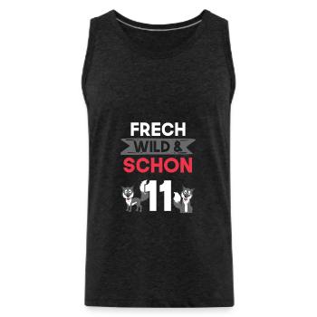 11 Jahre Geburtstag Junge Mädchen Wolf - Männer Premium Bio Tank Top - Anthrazit - Vorne - AI Model Male 185 dark (185cm)