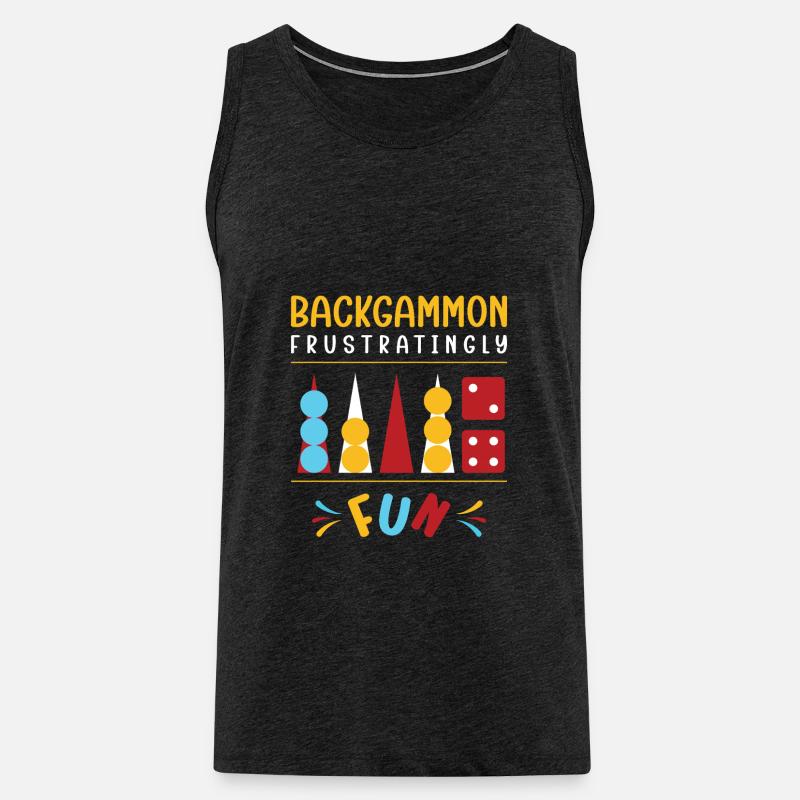 Backgammon Spiel - Männer Premium Bio Tank Top - Anthrazit