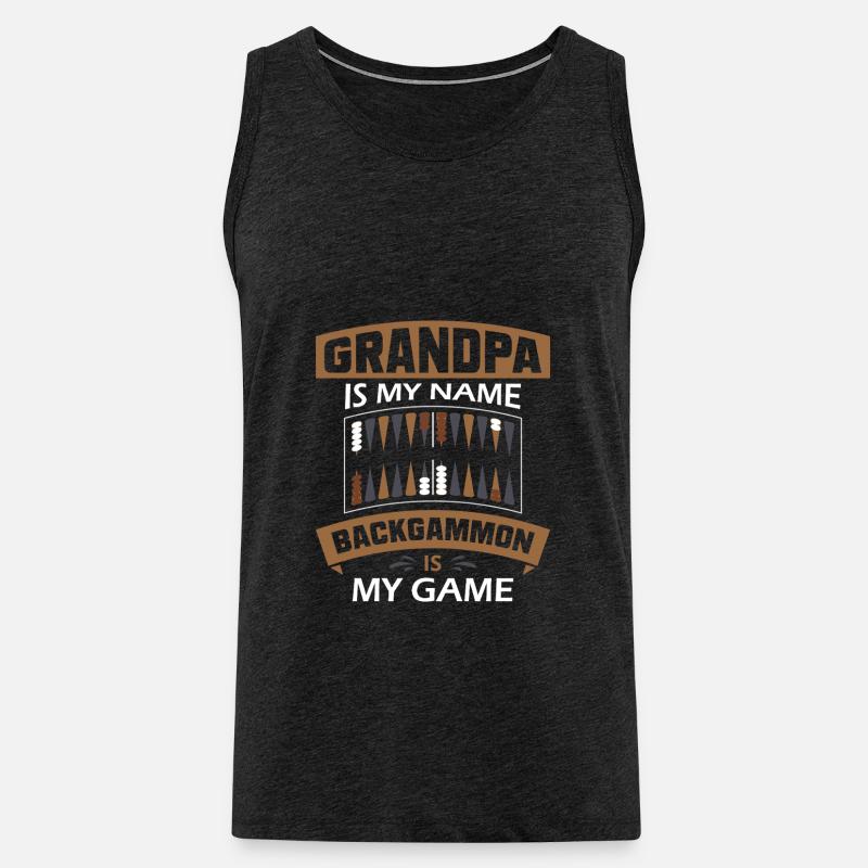 Backgammon Spiel - Männer Premium Bio Tank Top - Anthrazit