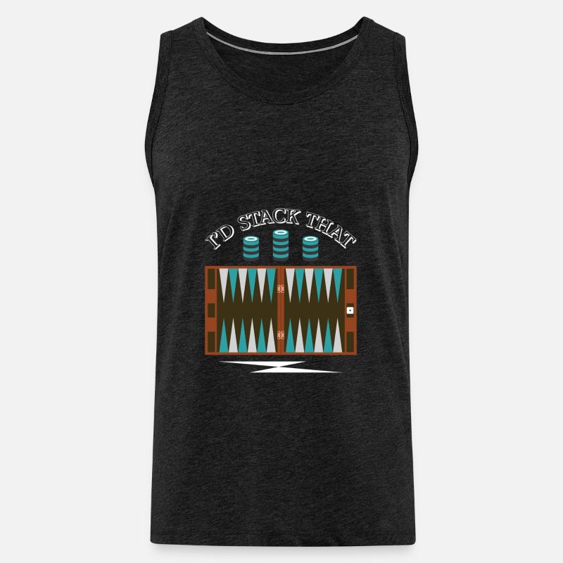 Backgammon Spiel - Männer Premium Bio Tank Top - Anthrazit