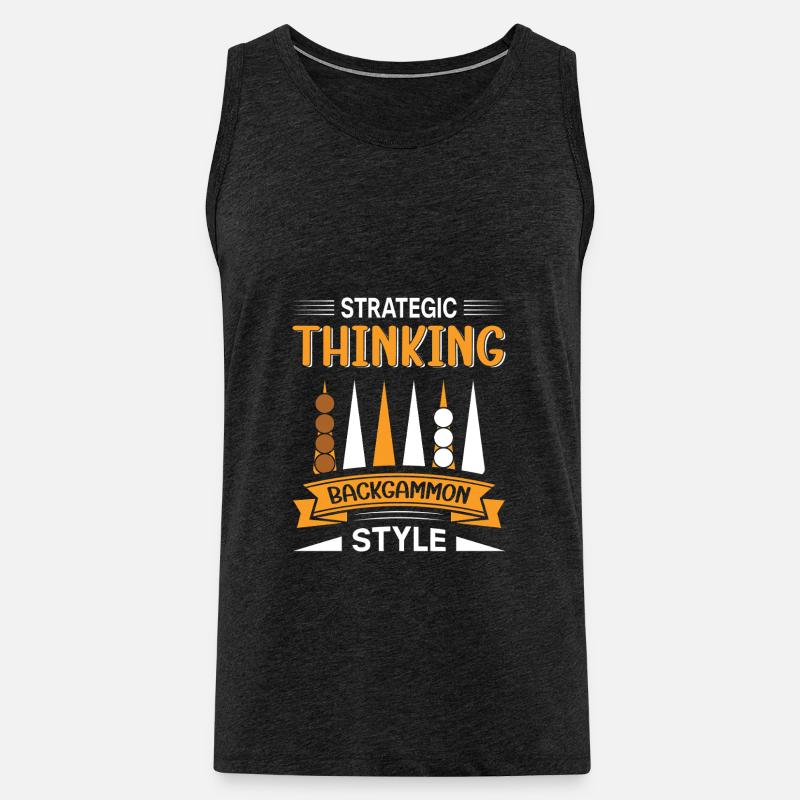 Backgammon Spiel - Männer Premium Bio Tank Top - Anthrazit