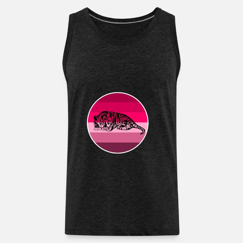 Tiger - Männer Premium Bio Tank Top - Anthrazit