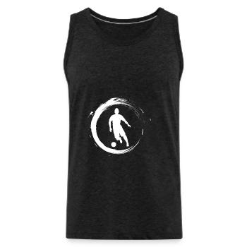 Fussball - Männer Premium Bio Tank Top - Anthrazit - Vorne - AI Model Male 185 dark (185cm)