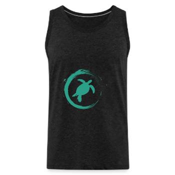turtle - Men's Premium Organic Tank Top - charcoal grey - Front - AI Model Male 185 dark (185cm)