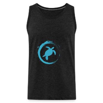 turtle - Men's Premium Organic Tank Top - charcoal grey - Front - AI Model Male 185 dark (185cm)