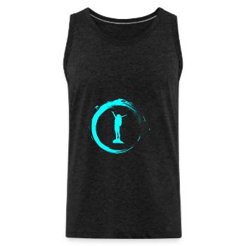 Reise - Männer Premium Bio Tank Top - Anthrazit - Vorne - AI Model Male 185 dark (185cm)