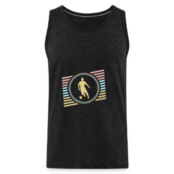 Fussball - Männer Premium Bio Tank Top - Anthrazit - Vorne - AI Model Male 185 dark (185cm)