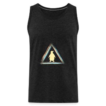 Pinguin - Männer Premium Bio Tank Top - Anthrazit - Vorne - AI Model Male 185 dark (185cm)