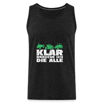 Traktor Trekker Lustiger Spruch - Männer Premium Bio Tank Top - Anthrazit - Vorne - AI Model Male 185 dark (185cm)