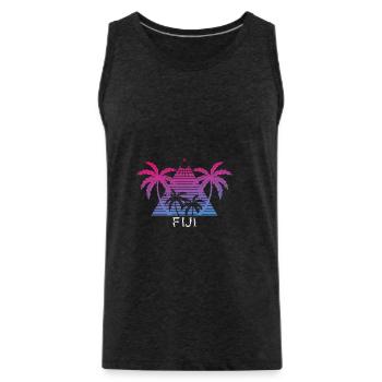 Fiji - Men's Premium Organic Tank Top - charcoal grey - Front - Alexander (188cm)