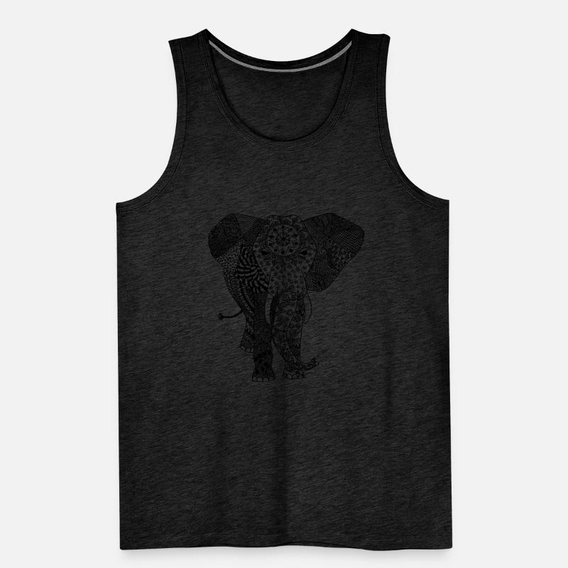 elephant pattern Men's Premium Organic Tank Top