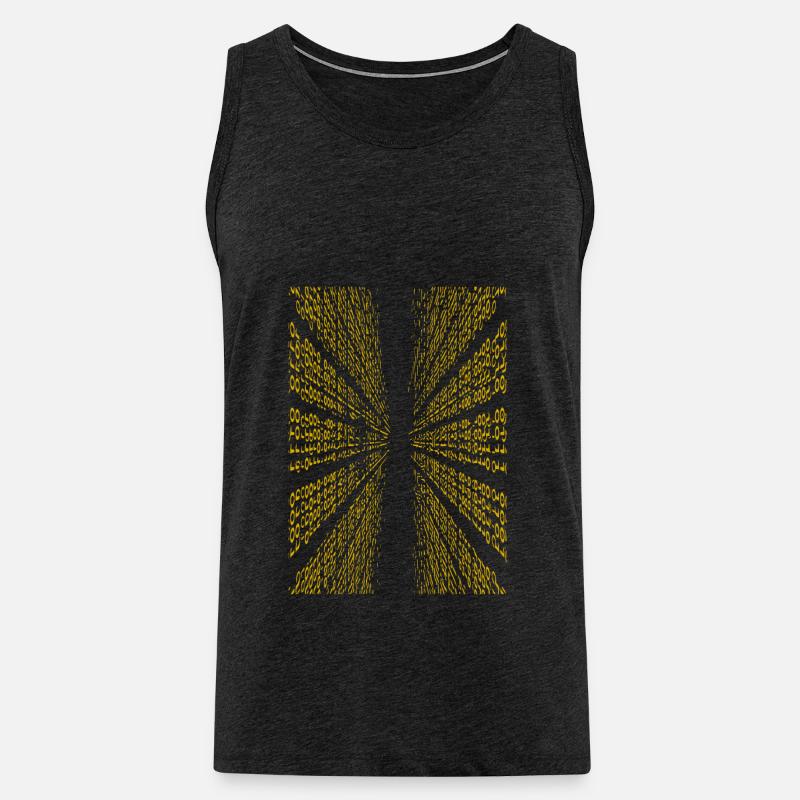 binary code - Men's Premium Organic Tank Top - charcoal grey