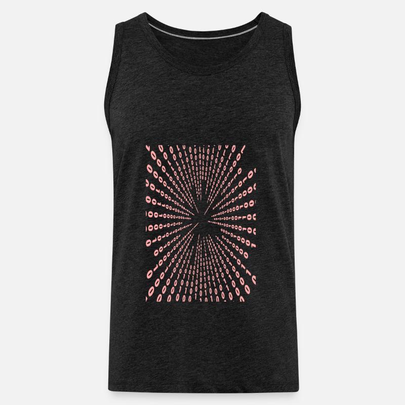 Binary code (pink) - Men's Premium Organic Tank Top - charcoal grey