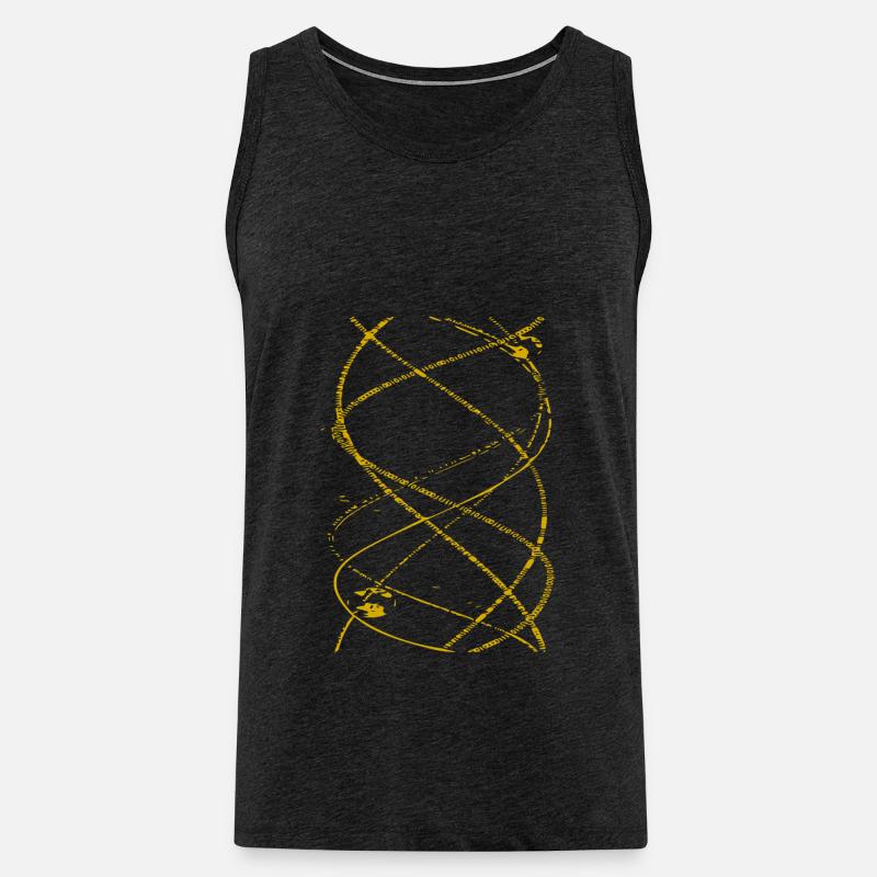 Binary Spiral (gelb) - Männer Premium Bio Tank Top - Anthrazit