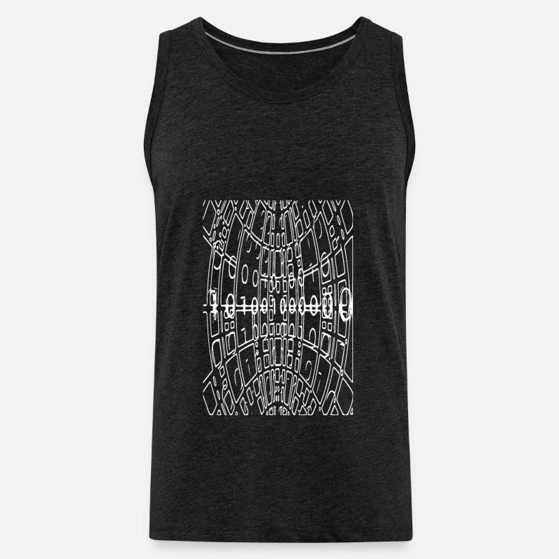 Code binaire Abstrait (blanc) - Débardeur bio Premium Homme - charbon