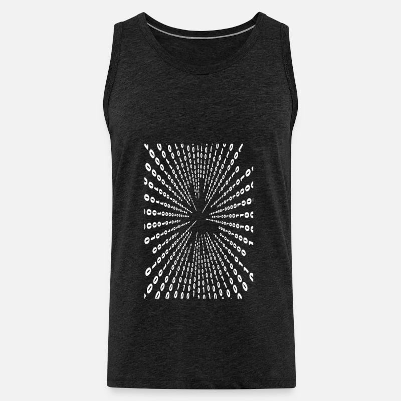Binärcode (weiss) - Männer Premium Bio Tank Top - Anthrazit