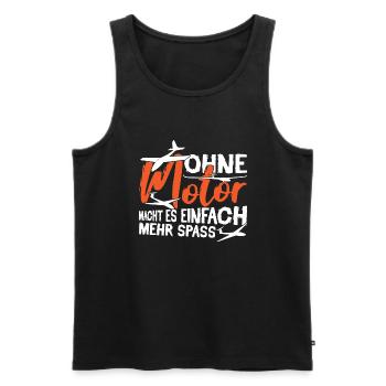 Segelflieger Pilot Flugzeug Ohne Motor - Männer Premium Bio Tank Top - Anthrazit - Vorne - AI Model Male 185 dark (185cm)