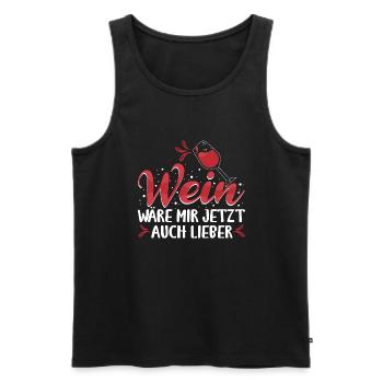Wein Rotwein Wein wäre mir jetzt auch lieber - Männer Premium Bio Tank Top - Anthrazit - Vorne - AI Model Male 185 dark (185cm)