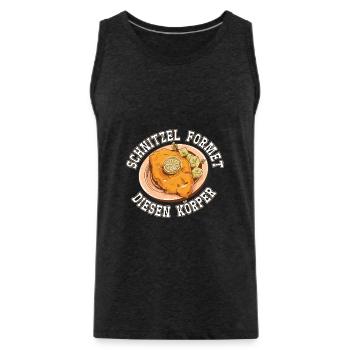 Schnitzel formte diesen Körper Schnitzelfan - Männer Premium Bio Tank Top - Anthrazit - Vorne - AI Model Male 185 dark (185cm)