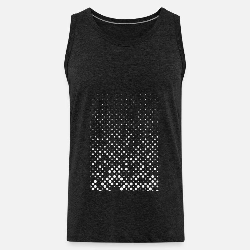 Abstract points / line / white / pattern - Men's Premium Organic Tank Top - charcoal grey