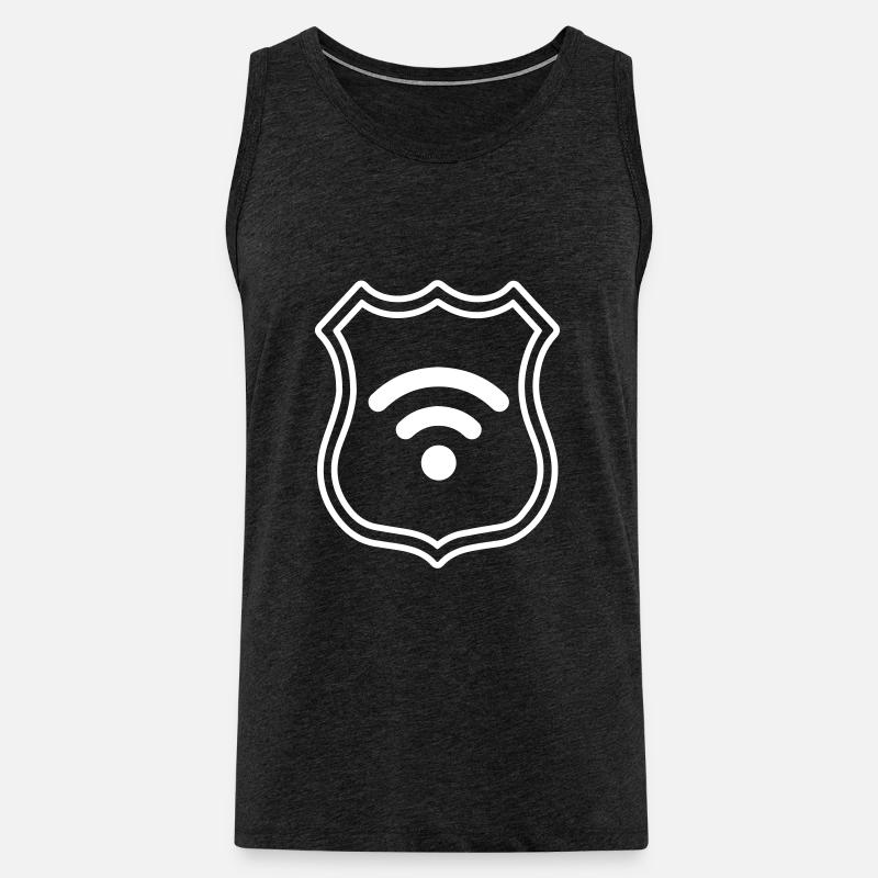 Wlan Internet Wappen - Männer Premium Bio Tank Top - Anthrazit