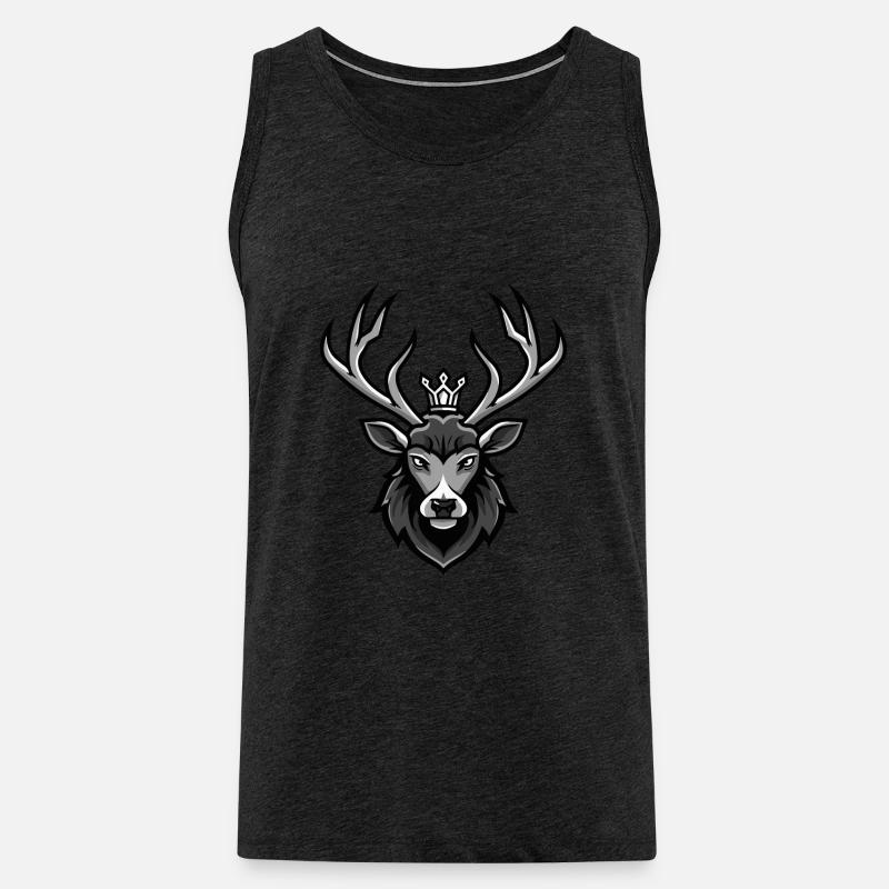 Hirsch Krone - Männer Premium Bio Tank Top - Anthrazit